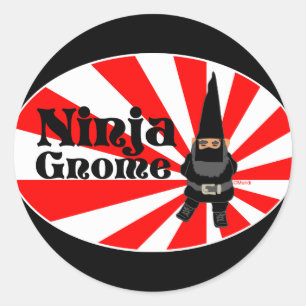 Ninja Gnome Ronde Sticker