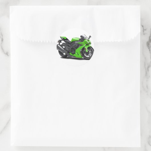 Ninja Green Bike Ronde Sticker (Tas)