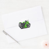 Ninja Green Bike Ronde Sticker (Envelop)