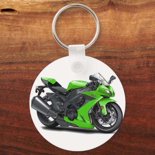 Ninja Green Bike Sleutelhanger (Voorkant)