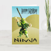 Ninja Happy Birthday Kaart (Voorkant)