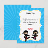 Ninja - Hartelijk dank - Warrior kinderen Birthday Bedankkaart (Voorkant / Achterkant)