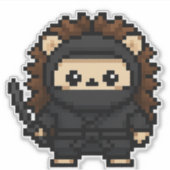 Ninja Hedgehog 6x6 Sticker (Voorkant)