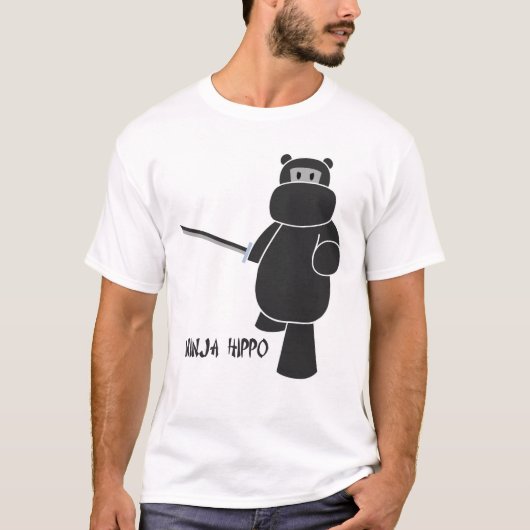 Ninja Hippo - Klaar voor de strijd T-shirt (Voorkant)