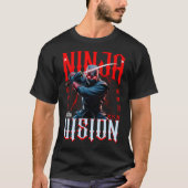 Ninja Holding Katana – Dark Urban Style Art Design T-shirt (Voorkant)