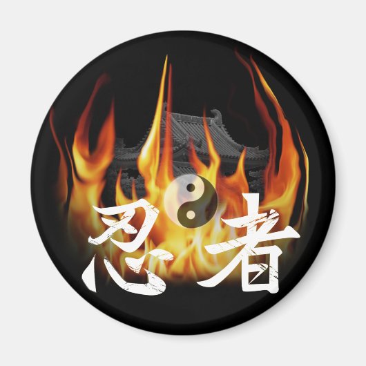 Ninja in brand magneet (Voorkant)