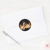 Ninja in brand ronde sticker (Envelop)