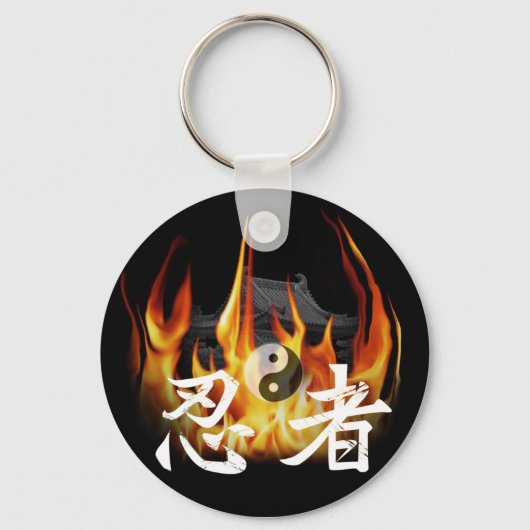 Ninja in brand sleutelhanger (Voorkant)
