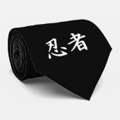Ninja in de Japanse Kanji Stropdas (Opgerold)