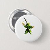Ninja in Groen Ronde Button 5,7 Cm (Voorkant /achterkant)
