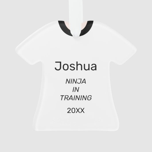Ninja in opleiding groene gordel op maat ornament (achterkant)