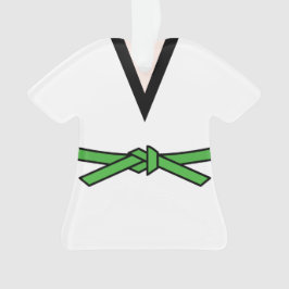 Ninja in opleiding groene gordel op maat ornament