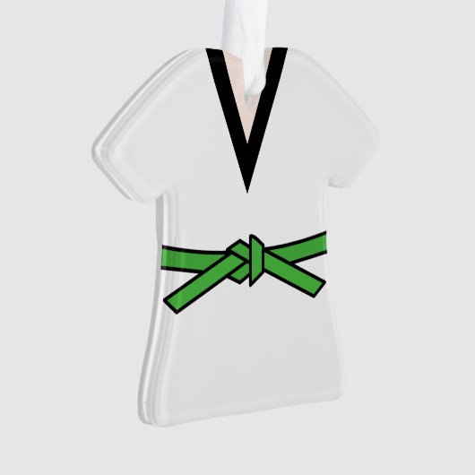 Ninja in opleiding groene gordel op maat ornament (voorkant)