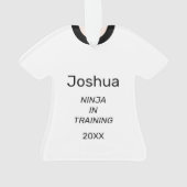 Ninja in opleiding rode gordel - gepersonaliseerd ornament (achterkant)