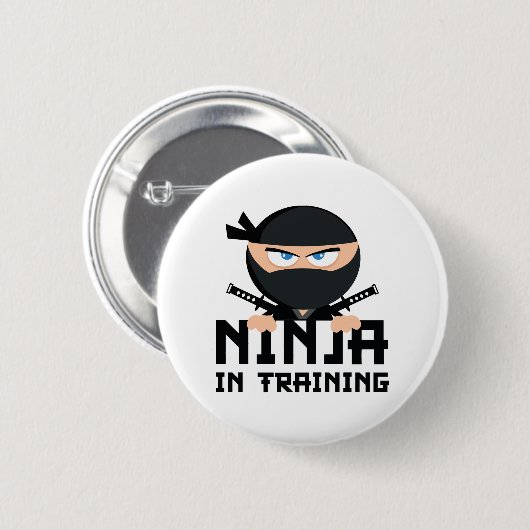 Ninja in opleiding ronde button 5,7 cm (Voorkant /achterkant)