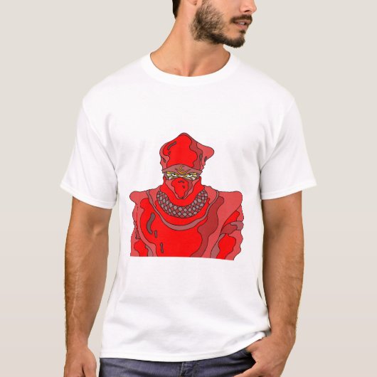 Ninja in rode kledij. t-shirt (Voorkant)