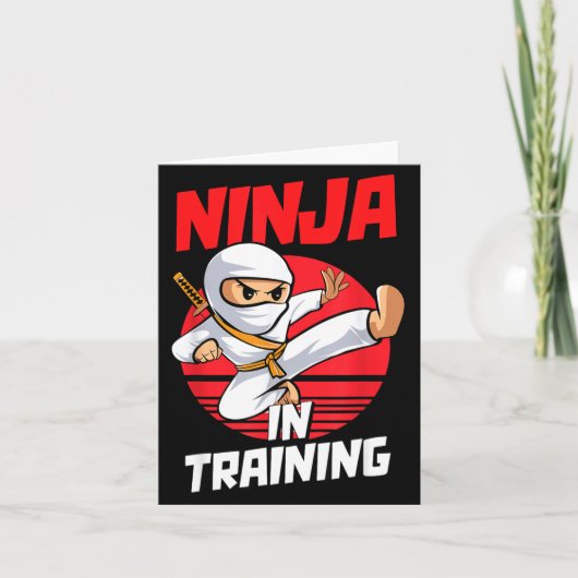 Ninja In Training Costume Party Warrior Boys Girls Kaart (Voorkant)