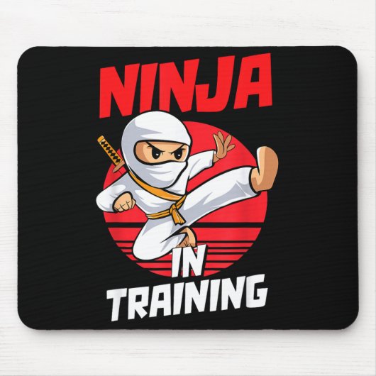 Ninja In Training Costume Party Warrior Boys Girls Muismat (Voorkant)
