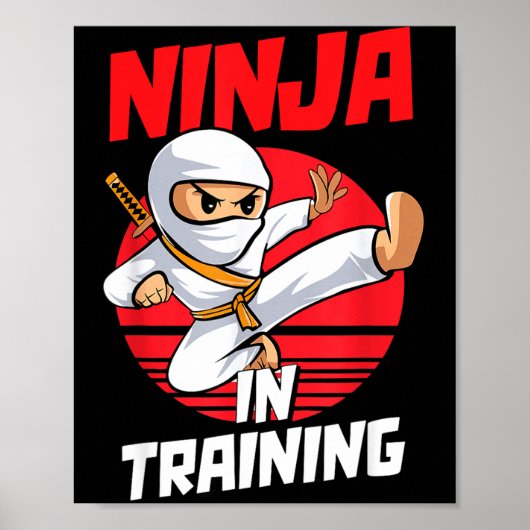 Ninja In Training Costume Party Warrior Boys Girls Poster (Voorkant)