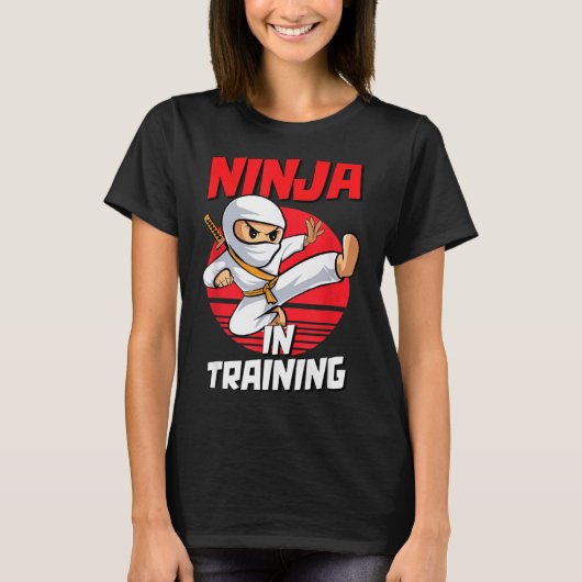 Ninja In Training Costume Party Warrior Boys Girls T-shirt (Voorkant)