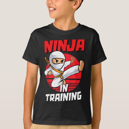 Ninja In Training Costume Party Warrior Boys Girls T-shirt (Voorkant)