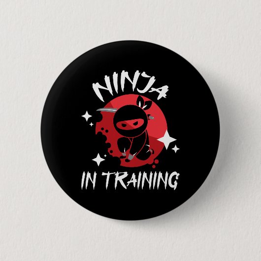Ninja in training - Karate Taekwondo Mixed Martial Ronde Button 5,7 Cm (Voorkant)