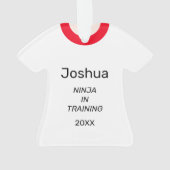 Ninja in training vechtsport riem gepersonaliseerd ornament (achterkant)