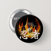 Ninja in Vuur Ronde Button 5,7 Cm (Voorkant /achterkant)
