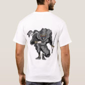 Ninja in zwarte kledij. t-shirt (Achterkant)