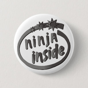 Ninja Inside. Ronde Button 5,7 Cm