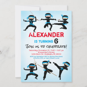 Ninja Invitation Ninja Boy Birthday Invite Kaart