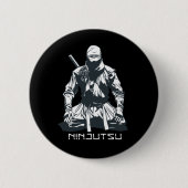 Ninja Japans Ninjutsu Assassin Design Ronde Button 5,7 Cm (Voorkant)