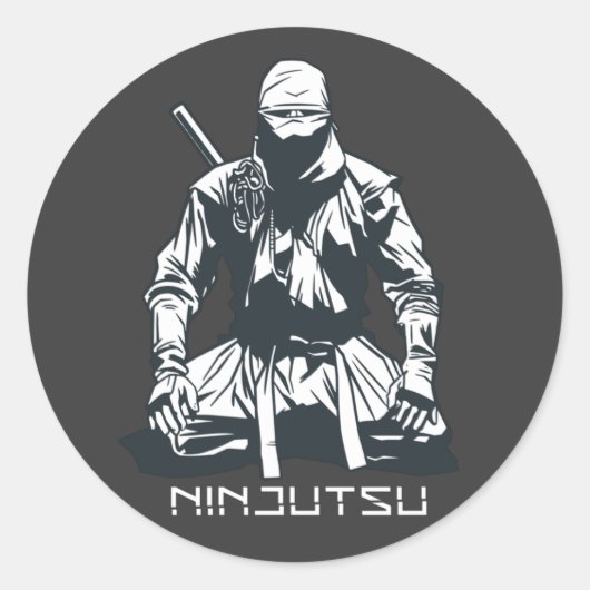 Ninja Japans Ninjutsu Assassin Design Ronde Sticker (Voorkant)
