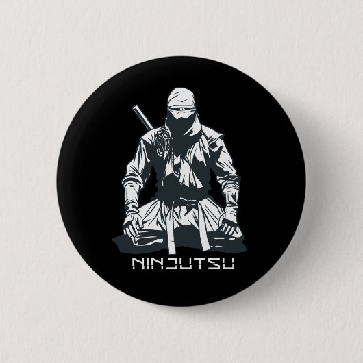 Ninja Japans Ninjutsu Moordenaar Design Ronde Button 5,7 Cm (Voorkant)