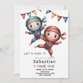 Ninja Karate Birthday  Kaart (Voorkant)