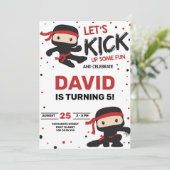 Ninja Karate Boy Verjaardag Martial Arts Kaart (Staand voorkant)