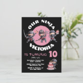 Ninja Karate Cake Warrior Meisje Verjaardagsfeest Kaart (Staand voorkant)