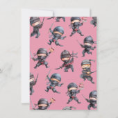 Ninja Karate Cake Warrior Meisje Verjaardagsfeest Kaart (Achterkant)