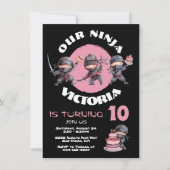 Ninja Karate Cake Warrior Meisje Verjaardagsfeest Kaart (Voorkant)