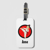 Ninja/Karate Girl Bagagelabel (Voorkant (verticaal))