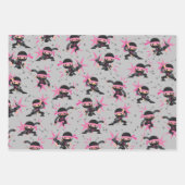 Ninja Karate Girl Warrior Birthday Party Inpakpapier Vel (Voorkant 3)