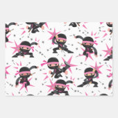 Ninja Karate Girl Warrior Birthday Party Inpakpapier Vel (Voorkant)