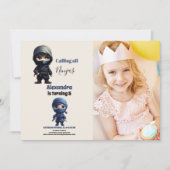 Ninja Karate Martial Arts Verjaardagsfeestfoto Kaart (Voorkant)