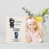 Ninja Karate Martial Arts Verjaardagsfeestfoto Kaart (Staand voorkant)