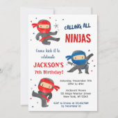 Ninja Karate Uitnodigingen voor verjaardagsfeestje (Voorkant)