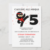 Ninja Karate Verjaardag Custom Age Party Uitnodigi Kaart (Voorkant)