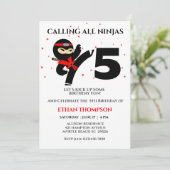 Ninja Karate Verjaardag Custom Age Party Uitnodigi Kaart (Staand voorkant)