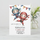 Ninja Karate Verjaardag Kaart (Staand voorkant)