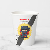 Ninja Karate Verjaardagsfeestje Aangepaste Naam Cu Papieren Bekers (Voorkant)