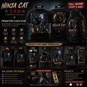 Ninja Kat 3D Japans| T-Shirt Ontwerp